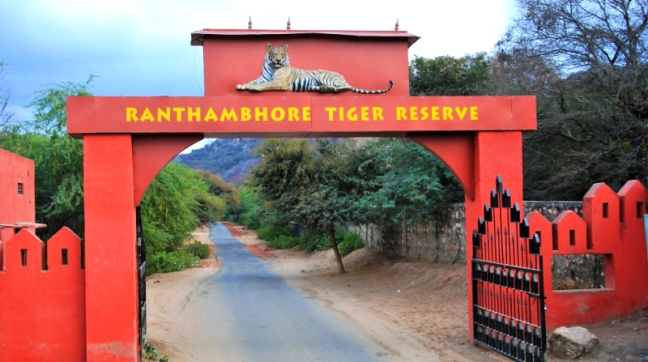 Entrance gate of Ranthambore Tiger Reserve in Sawai Madhopur